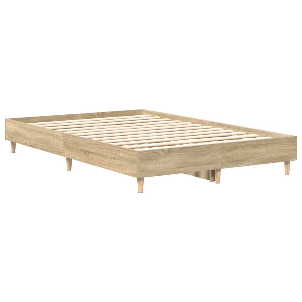 Estrutura de cama sem colchão 140x190 cm carvalho sonoma