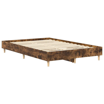 Estrutura de cama sem colchão 140x190 cm carvalho fumado