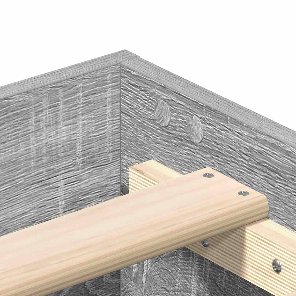 Estrutura de cama sem colchão 140x190 cm cinzento sonoma