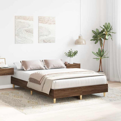 Estrutura de cama sem colchão 140x190 cm carvalho castanho