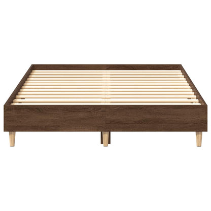 Estrutura de cama sem colchão 140x190 cm carvalho castanho