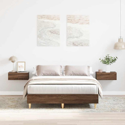 Estrutura de cama sem colchão 140x190 cm carvalho castanho