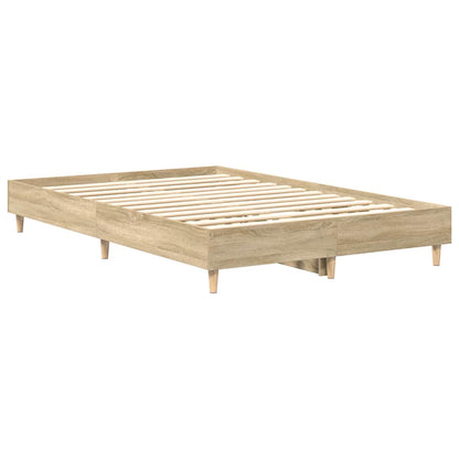 Estrutura de cama sem colchão 135x190 cm carvalho sonoma