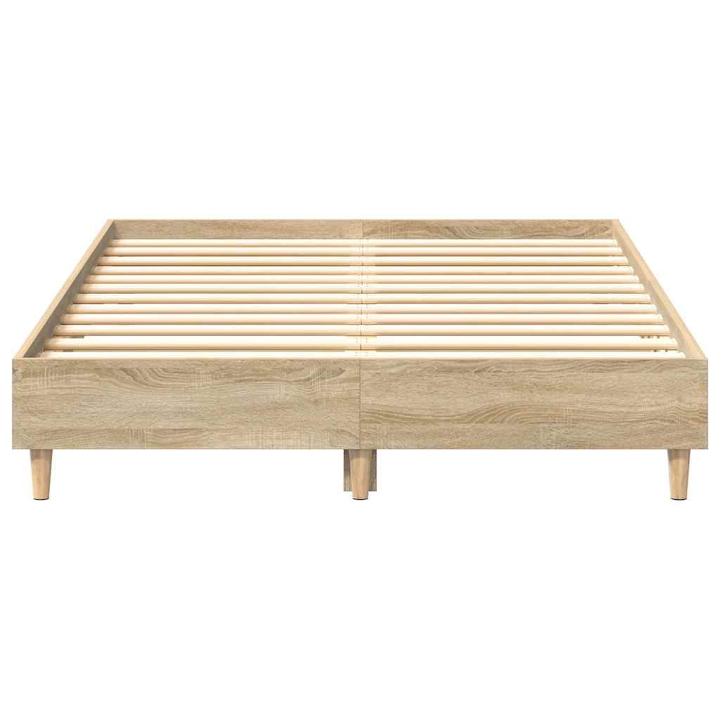 Estrutura de cama sem colchão 135x190 cm carvalho sonoma