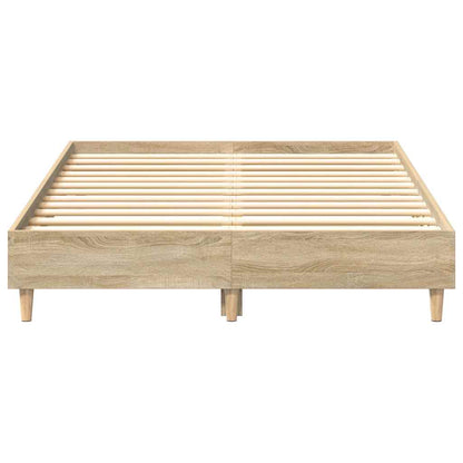 Estrutura de cama sem colchão 135x190 cm carvalho sonoma