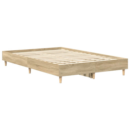 Estrutura de cama sem colchão 135x190 cm carvalho sonoma