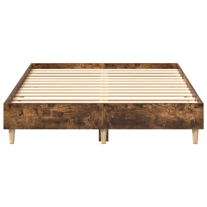 Estrutura de cama sem colchão 135x190 cm carvalho fumado