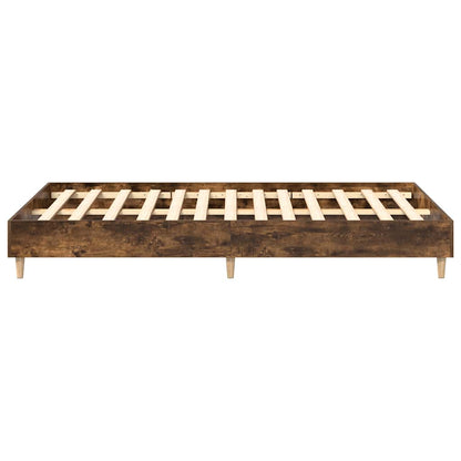Estrutura de cama sem colchão 135x190 cm carvalho fumado
