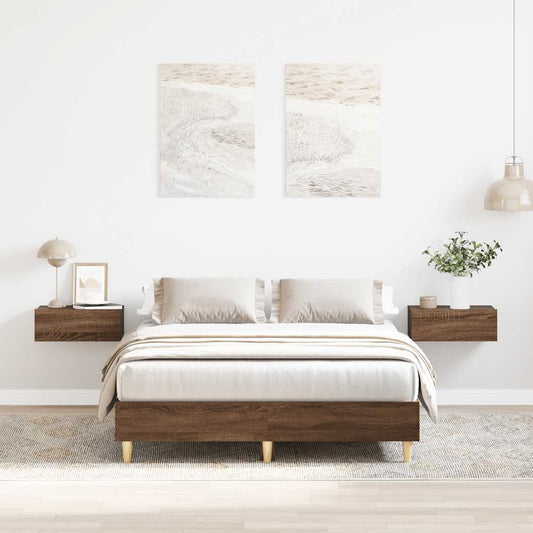 Estrutura de cama sem colchão 135x190cm carvalho castanho