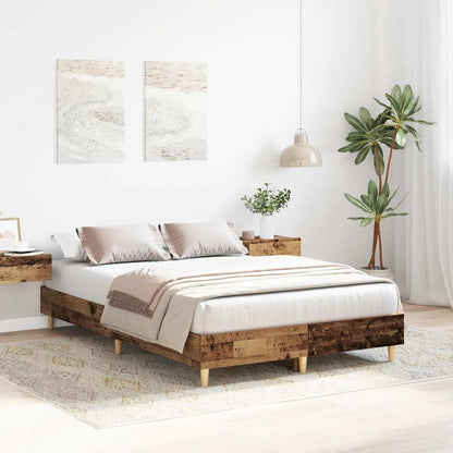 Estrutura de cama sem colchão 120x190 cm madeira velha