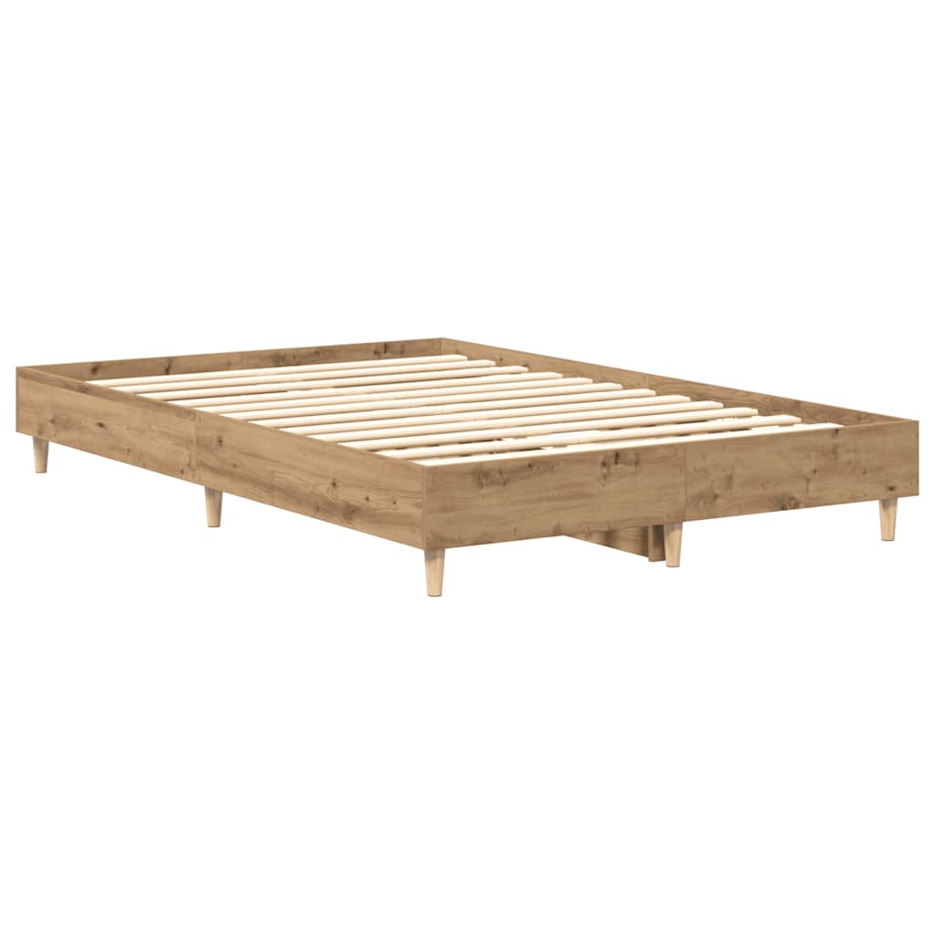Estrutura de cama sem colchão 120x190 cm carvalho artesanal