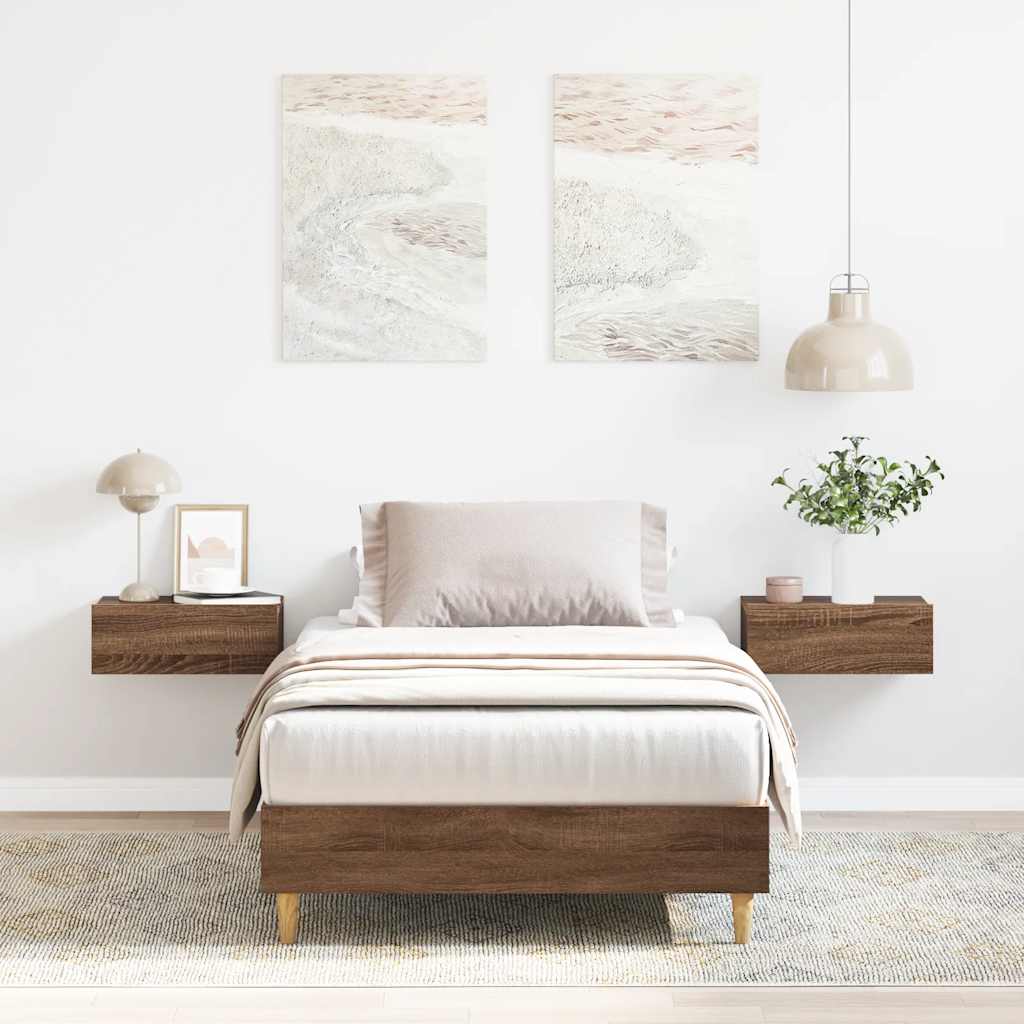 Estrutura cama s/ colchão 90x190 cm carvalho castanho