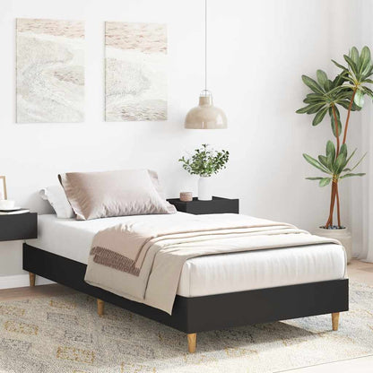 Estrutura cama s/ colchão 75x190 cm derivados de madeira preto