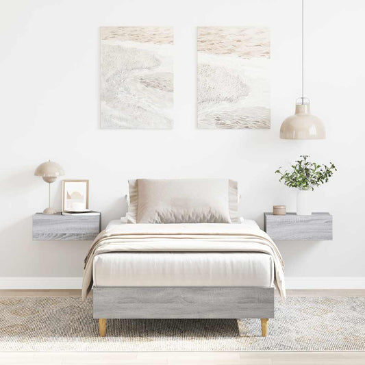 Estrutura cama s/ colchão 75x190 cm cinzento sonoma