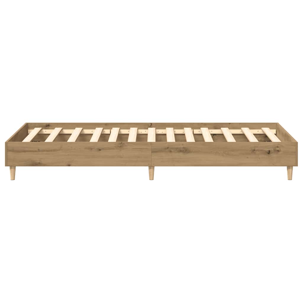 Estrutura de cama sem colchão 75x190 cm carvalho artesanal