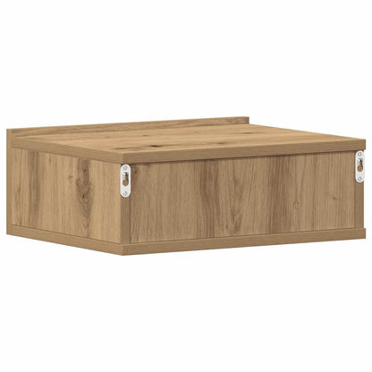 Mesa de cabeceira flutuante em carvalho artesanal 40x32x15 cm