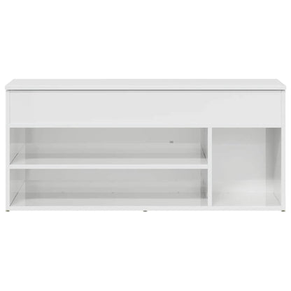 Banco sapateira 102x30,5x45 cm branco brilhante