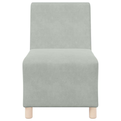 Poltrona sem braços veludo cinzento-claro