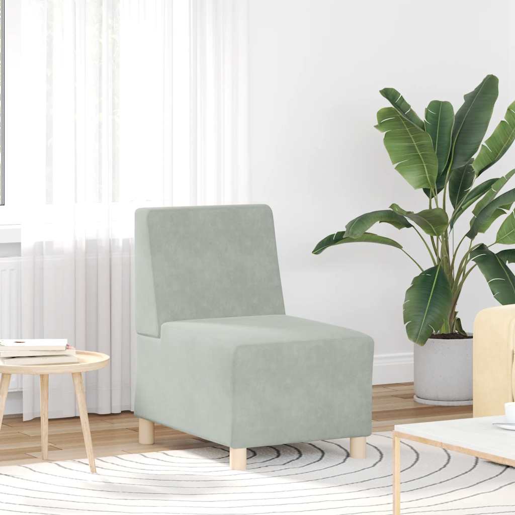 Poltrona sem braços veludo cinzento-claro