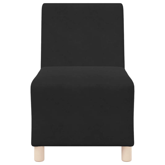 | Unidade de Sofá Modular Sem Braços | Preto 55 x 74 x 82 cm Veludo