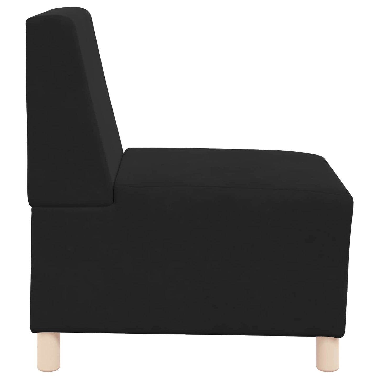 | Unidade de Sofá Modular Sem Braços | Preto 55 x 74 x 82 cm Veludo