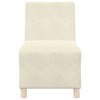 Poltrona sem braços veludo cor creme