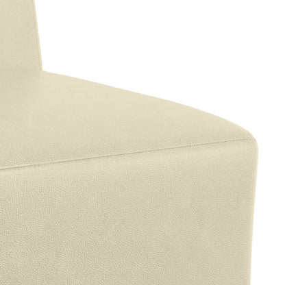 | Unidade de Sofá Modular Sem Braços | Creme 55 x 74 x 82 cm