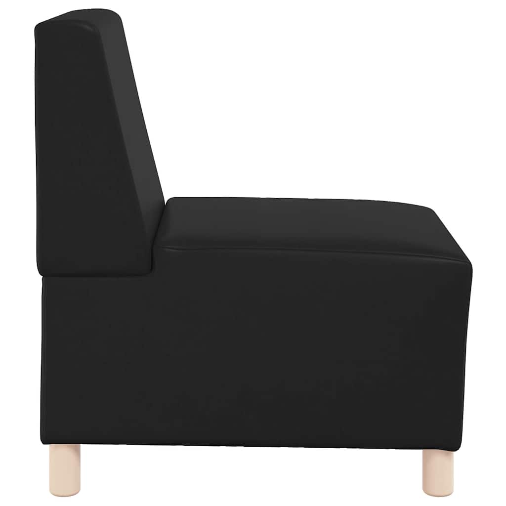 | Unidade de Sofá Modular Sem Braços | Preto 55 x 74 x 82 cm