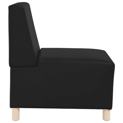 | Unidade de Sofá Modular Sem Braços | Preto 55 x 74 x 82 cm