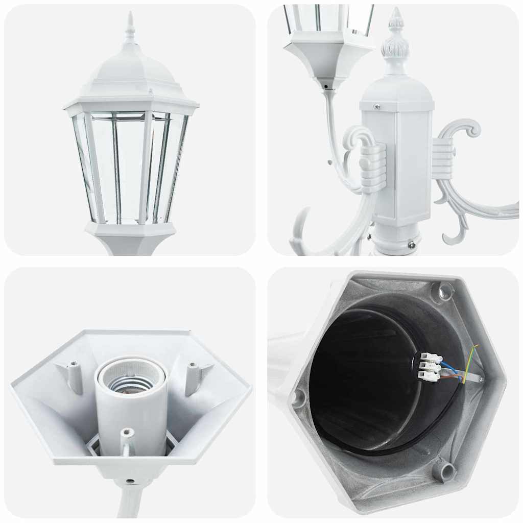 Luz de Jardim Branco 235 cm Alumínio