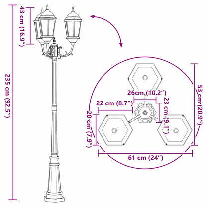 Luz de Jardim Bronze 235 cm Alumínio