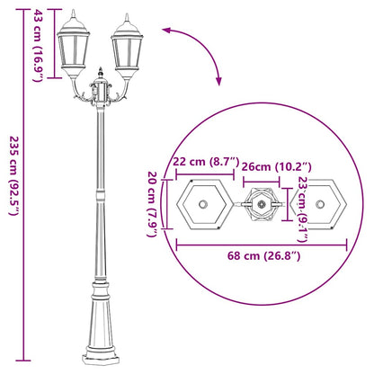 Luz de Jardim Branco 235 cm Alumínio
