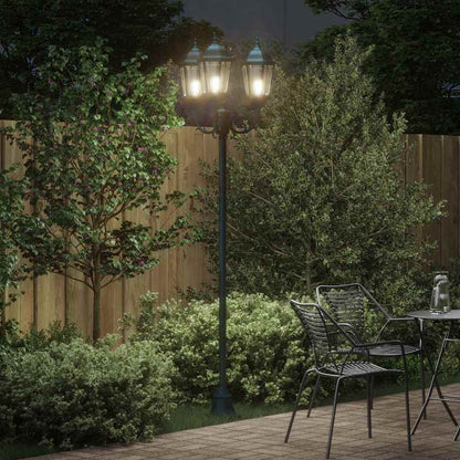 Poste de Luz de Jardim Verde-escuro Alumínio e Vidro