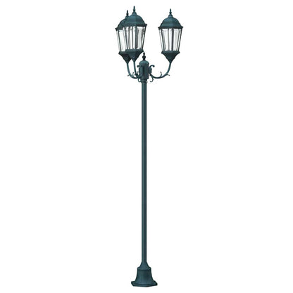 Poste de Luz de Jardim Verde-escuro Alumínio e Vidro