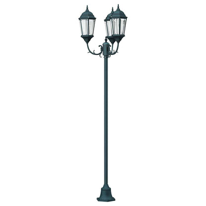 Poste de Luz de Jardim Verde-escuro Alumínio e Vidro