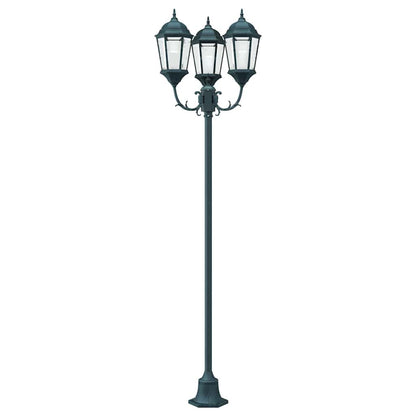 Poste de Luz de Jardim Verde-escuro Alumínio e Vidro