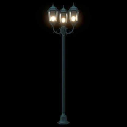 Poste de Luz de Jardim Verde-escuro Alumínio e Vidro