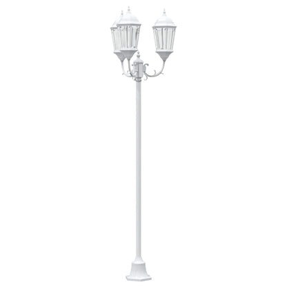 Poste de Luz de Jardim Branco Alumínio e Vidro