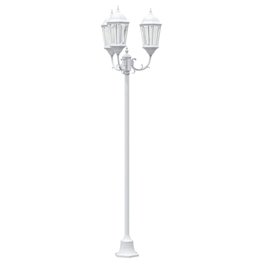 Poste de Luz de Jardim Branco Alumínio e Vidro