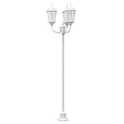 Poste de Luz de Jardim Branco Alumínio e Vidro