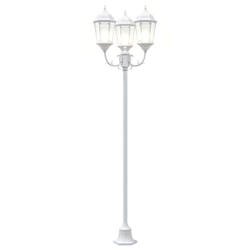 Poste de Luz de Jardim Branco Alumínio e Vidro