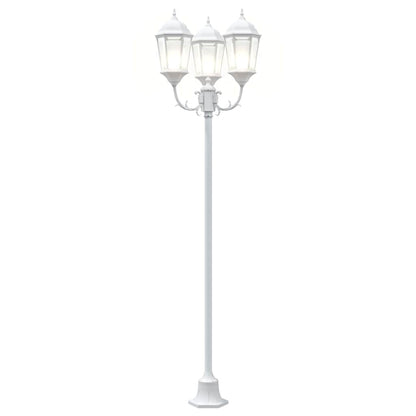 Poste de Luz de Jardim Branco Alumínio e Vidro