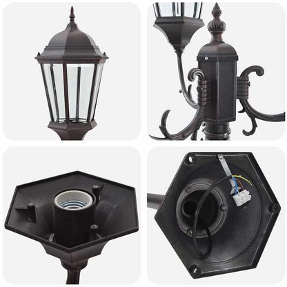 Poste de Luz de Jardim Bronze Alumínio, Vidro