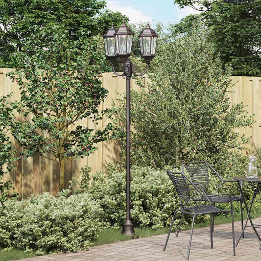 Poste de Luz de Jardim Bronze Alumínio, Vidro