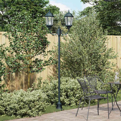 Poste de Luz de Jardim Verde Escuro Alumínio e Vidro