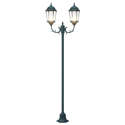 Poste de Luz de Jardim Verde Escuro Alumínio e Vidro
