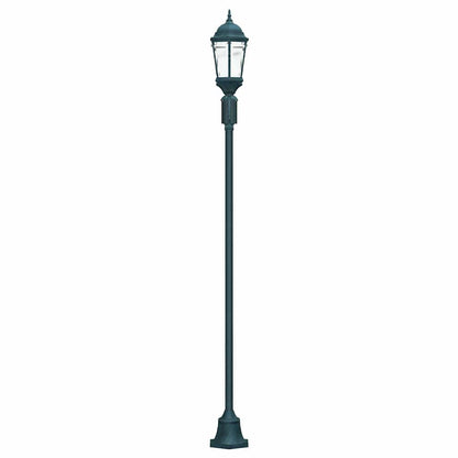 Poste de Luz de Jardim Verde Escuro Alumínio e Vidro