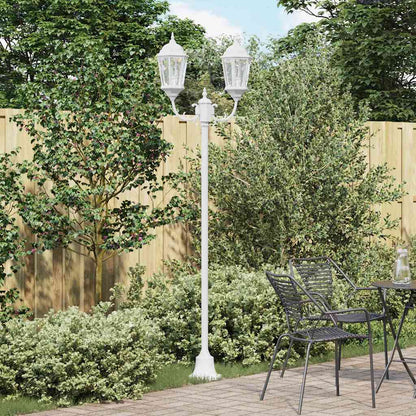 Poste de Luz de Jardim Branco Alumínio e Vidro