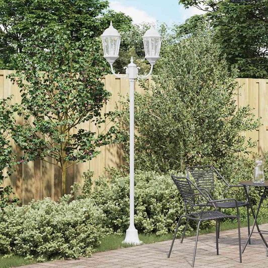 Poste de Luz de Jardim Branco Alumínio e Vidro