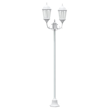Poste de Luz de Jardim Branco Alumínio e Vidro